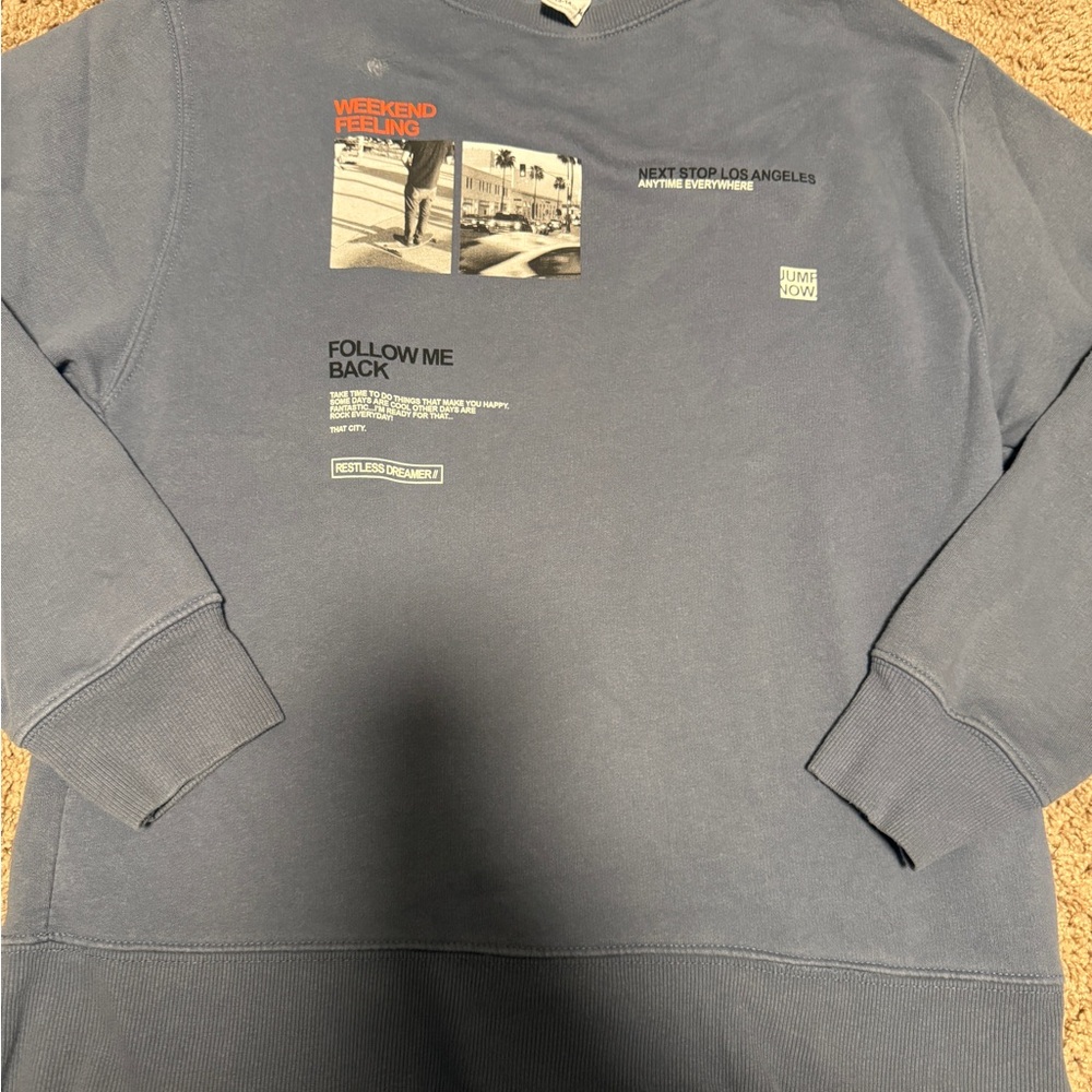 Zara Light Blue Sweatshirt